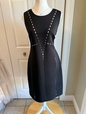Calvin Klein Black Sleeveless Cutout Sheath Dress